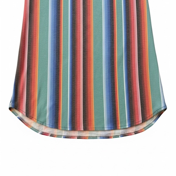 Lucky & Blessed Striped Tunic Top Boho 3/4 Sleeve Large L - Picture 2 of 6